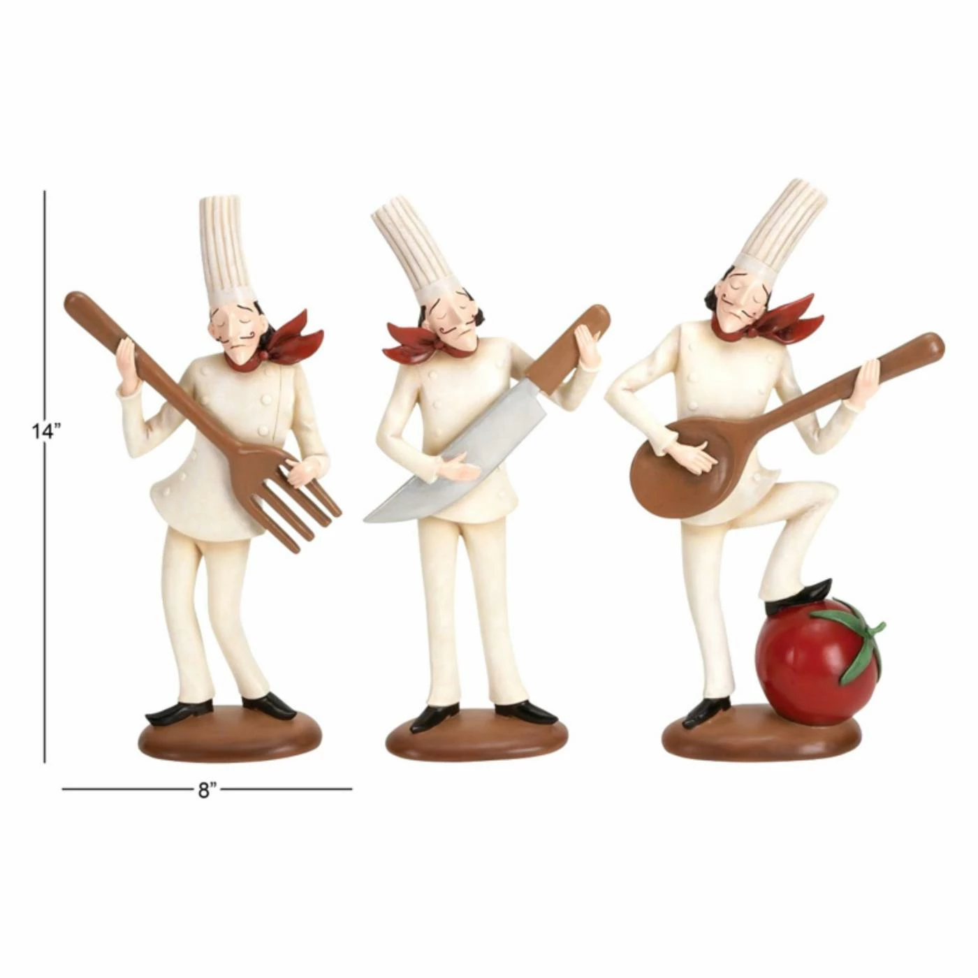Best Sale ๐ฅฐ DecMode Polystone Assorted Chef Statues - Set Of 3 ๐ - Image 2
