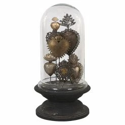 Top 10 ⭐ Sculptures 3R Studios Tin Sacred Hearts Sculpture With Glass Cloche 🌟