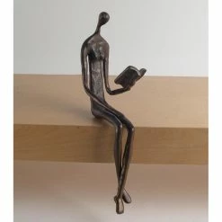 Promo 😀 Sculptures Danya B 👩 Woman Reading Over Ledge Sculpture ✨