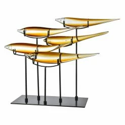 Cheapest 😀 Sculptures Dale Tiffany 5 Fish Handcrafted Glass Figurine 👍