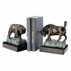 New 😀 Sculptures Design Toscano The Bull And Bear Of Wall Street Sculpture - Set Of 2 🧨