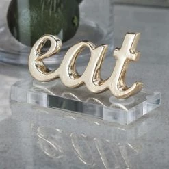 Wholesale 🤩 Words & Letters DecMode Eat Decorative Sign Figurine - Set Of 2 🔔