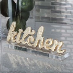 Coupon 👍 Words & Letters DecMode Kitchen Decorative Sign Figurine - Set Of 2 🔔