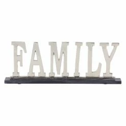 Wholesale 🎁 Words & Letters DecMode Modern Silver Aluminum And Marble Family Sign Decor ✨