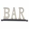 Deals 🛒 Words & Letters DecMode Modern Silver Aluminum And Marble Bar Sign Decor 🧨