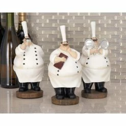Best deal ⭐ DecMode Polystone Assorted Fat Chef Statues - Set Of 3 👏