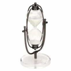 Budget 🛒 Hourglass DecMode Polished Iron And Glass Sand Timer On Acrylic Base 👏