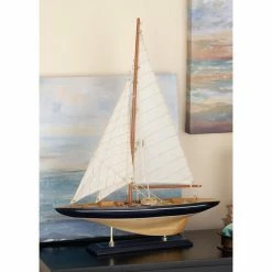 Best Pirce ✨ Sculptures DecMode Wood Sailboat Sculpture 🎉